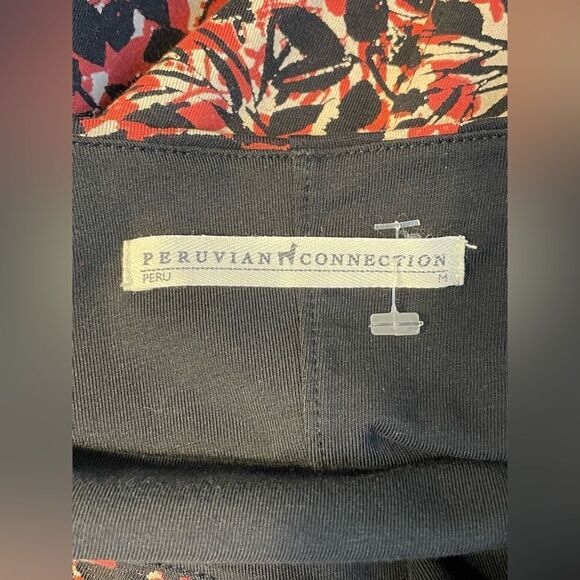 NWOT Peruvian Connection Leafy Print Fitted Pima Cotton Lycra Size M - Picture 3 of 4